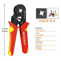 Alicates de Crimpado de Tubo Terminal HSC8 para Electricista con Punta de Alambre de 23-7AWG 6-6 0.25-6mm² Herramientas de Home DIY Material de Acero y Plástico - details 8