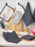Toallas De Cocina De Algodón Puro 100% Tejidas a La Moda Del Encaje Ultra Suaves Absorbentes Y Secado Rápido Tamaño 12x12 Pulgadas Pack De 6 - details 6
