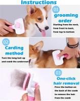 Peine de aguja para mascotas, cepillo autolimpiante para el cuidado de gatos, peine para quitar el pelo de mascotas, ideal para gatos y perros de pelo largo y corto - details 4