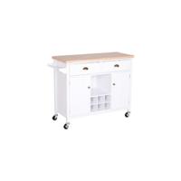 Carrito de Cocina Carro Auxiliar con Ruedas 1 Cajón 1 Armario 3 Estantes Abiertos de Almacenamiento para Comedor 66x39,5x86,5 cm Blanco - details 12