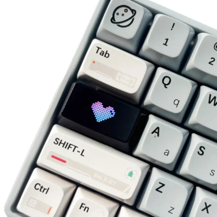 Echome Sombrero de Teclas en Forma de Corazón Transparente Teclado Mecánico de Desplazamiento Corto Personalizado Fresco ABS Accesorio de Juegos y Regalo - 1