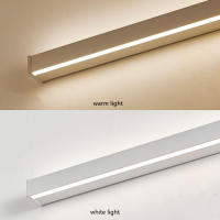 Lámpara de pared larga de línea minimalista nórdica, led, mesita de noche, sala de estar, dormitorio, lámpara de pared interior, blanco - details 9