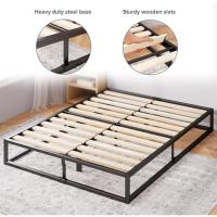 Cama Plataforma de Metal de 25 cm Joseph Somier |   Soporte de láminas de Madera |   almacenamiento bajo la Cama |   140 x 190 cm |   Negro - details 2
