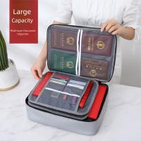 Bolsa de documentos impermeable y resistente al fuego, multicapa con cerradura, funda portátil para pasaporte, cierre de cremallera, maletín para archivos con asa cómoda - details 7