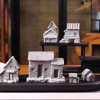 Casa de piedra Zen, cabaña de paja, cabaña de pozo, estatuilla en miniatura, jardín de hadas, adornos de bonsái, decoración de Acuario, paisajismo Rural - details 5