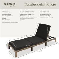 Taburete de Jardín Exterior de Ratán y Acero Tumbona de Piscina con Resaldo Ajustable en 6 Posiciones Tumbona de Playa Estable y Resistente a Intemperie Limpieza Fácil - details 26