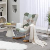 Acolchada con reposabrazos, respaldo alto, de tela patchwork con - details 1