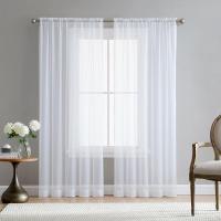 Cortinas de tul elegantes y suaves para sala de estar, 2 uds., velo de gasa transparente sólido para decoración moderna, cuidado de las cortinas: no - details 3
