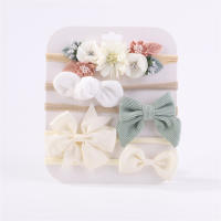 Set De 5 Diademas Elásticos Con Lazo Para Bebé Niña Algodón Nylon Decorativos Con Flores Bonitos Accesorios Para Cabello Para Niñas - details 13