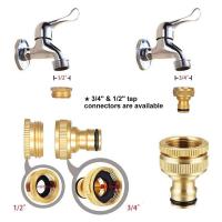 Conector de grifo de manguera de jardín, conector rápido de tubo de manguera de 1/2 pulgadas y 3/4 pulgadas, tamaño 2 en 1 y 1/2 pulgadas, 4 piezas - details 2
