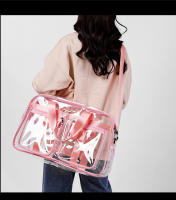 Bolsa de viaje transparente de PVC, bolsos de hombro tipo bandolera portátiles para deportes, senderismo al aire libre, natación, compras, bolso transparente - details 4