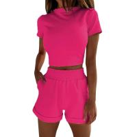 Conjunto de Pantalones Cortos Delgados de Moda Verano 2024 Top Corto Ajustado de Color Sólido y Shorts Estilo Callejero para Mujeres - details 20
