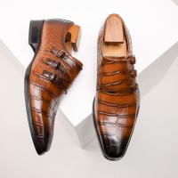 Zapatos de cuero transpirables de vestir para hombre con relieve. - details 13