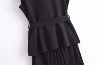 Vestido largo plisado sin mangas, elegante para fiesta y oficina, otoño 2025 - details 8