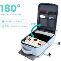 Mochila para mujer con compartimento para zapatos, estuche para portátil de 39,62 cm, mochila para senderismo y multicompartimentos aprobada, - details 3