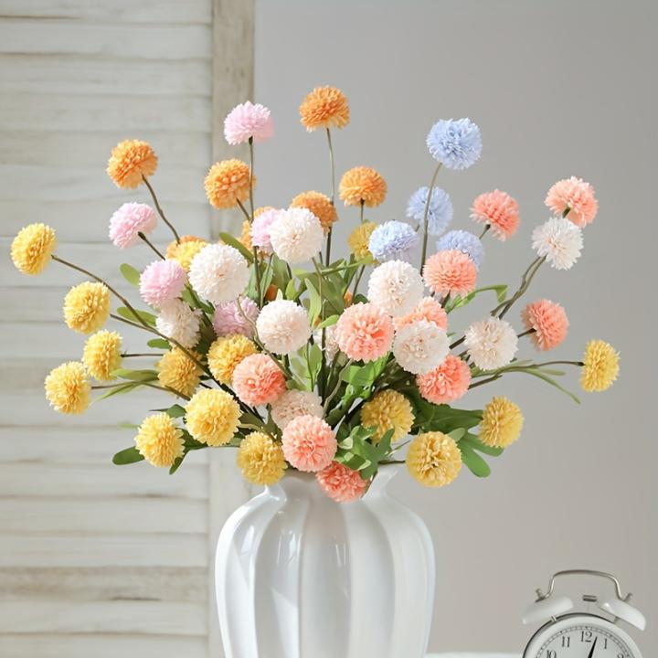 10 piezas de arreglos florales realistas - Amarillo pastel, rosa, melocotón, lavanda, blanco - Pétalos de seda y tallos verdes resistentes - Flores falsas sin mantenimiento para el hogar, bodas, decoración de fiestas - San Valentín, Día de la Madre, centr