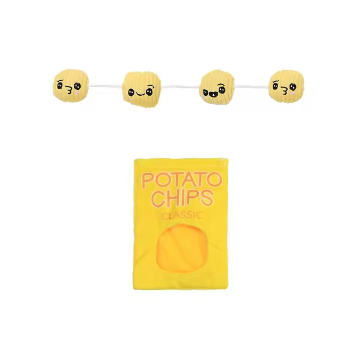 Juguetes de peluche creativos resistentes a las mordeduras para perros, aperitivos divertidos, patatas dulces, juguete masticable para mascotas, juguetes interactivos de dibujos animados para reducir el aburrimiento - 1