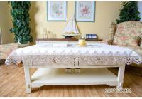 Caminos de mesa de comedor circulares cuadrados, diseño de mantel bordado ENCE, blanco beige, utilizado para restaurantes, bodas y fiestas - details 6