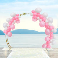 Arco de Boda de Hierro Base de Columna de Circulo Kit de Soporte para Decoración de Fiesta de Cumpleaños 2.7 x 2.3 m - details 3