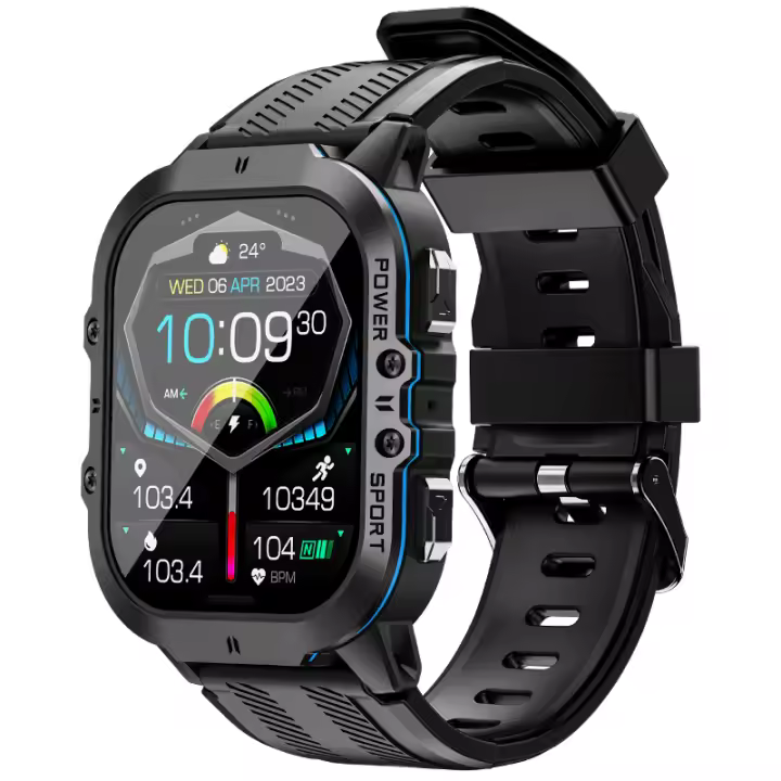 Reloj inteligente militar SANLEPUS para hombre, reloj inteligente con pantalla AMOLED de 1,96 ", resolución 410*502, llamadas Bluetooth, notificaciones, - 1