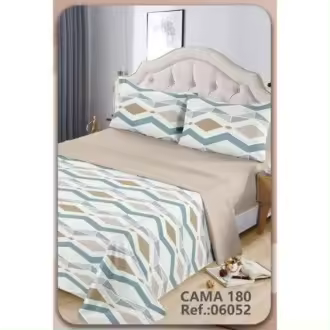 Juego de sábanas 4 piezas cama 135cm/150cm/180cm Color primavera - verano geométrico - 1
