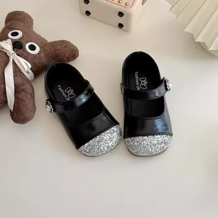 Zapatos de cuero para niñas, calzado de princesa elegante, estilo coreano, informal, versátil, suave, a la moda, novedad de otoño, 2024 - 1