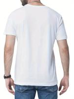 MILANO ITALIA Camiseta cómoda informal con cuello redondo y mangas cortas para hombre, camiseta versátil de moda para viajes diarios y viajes de verano - details 1