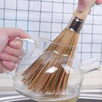 Sartén de bambú con mango largo de madera, cepillo de limpieza para platos Wok, herramienta de cocina para el hogar y restaurante - details 4