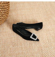 Zapatos de novia franceses de tacón bajo y poco profundos de nuevo estilo para mujer - details 19