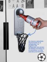 Abridor de jarras de vino Abrebotellas Magnético Deportivo - Diseño Baloncesto/Fútbol, Aleación Premium, Colecciona Tapones, Regalo Original para Hombres, Multicolor, Fácil Instalación en Nevera o Pared - details 0