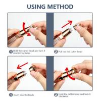 SANDALFON Maquinilla de Afeitar para Cejas Eléctrica 4 en 1, 4 cabezales de corte Recortadora de Vello Nasal, Depilación Facial para Mujeres  y removedor de Cabello, Brazos, Piernas, Cuerpo, Lavable Recargables Carga usb Seguro y sin Dolor - details 11