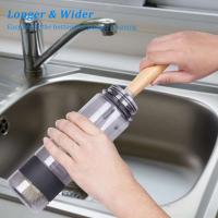 Cepillo de limpieza de cocina para el hogar respetuoso con el medio ambiente, limpiador de botellas de plástico PP con mango de bambú - details 1