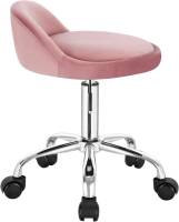 Taburete de oficina de terciopelo con ruedas, taburete giratorio, altura del asiento ajustable, altura 43-54,5 cm - details 14