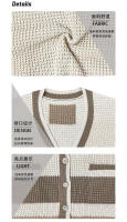 Cárdigan informal suelto de manga larga para mujer, suéter con frente abierto y bloques de color sólido, cubierta de punto ligera, chaqueta en capas para primavera y otoño - details 2