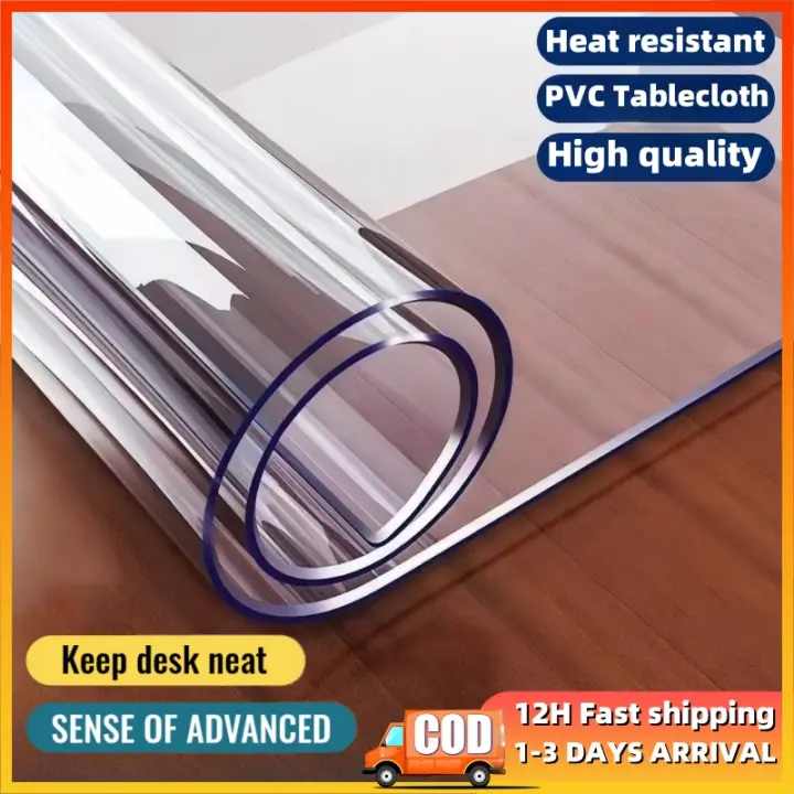 Mantel de escritorio de vidrio suave impermeable transparente resistente al calor - 1