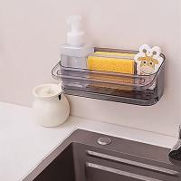 Escurridor de fregadero de cocina sin perforaciones, soporte para esponja con ventosa montada en la pared, impermeable, ahorro de espacio, organización de cocina a prueba de polvo - details 6