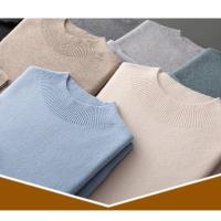 Otoño/Invierno nuevo suéter de cachemira para hombres jersey listo para usar de primera línea suéter Casual de medio cuello alto camisa de punto de lana pura - details 5