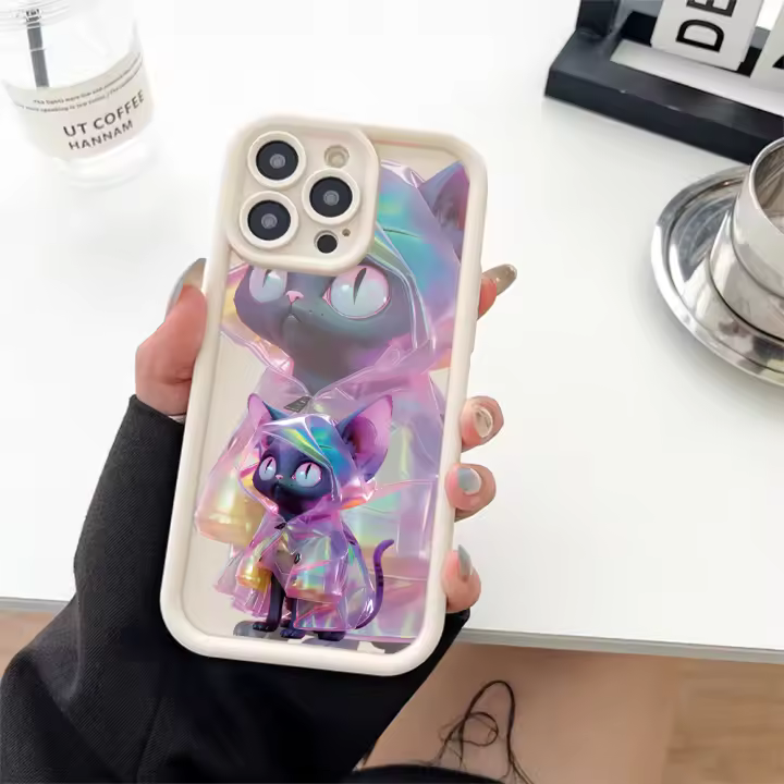 Funda protectora Cyberpunk cat para iPhone16 iPhone 15 12 14 13 11 PRO MAX PLUS XR XS MAX SE20 6 7PLUS funda de silicona suave para teléfono móvil - 1