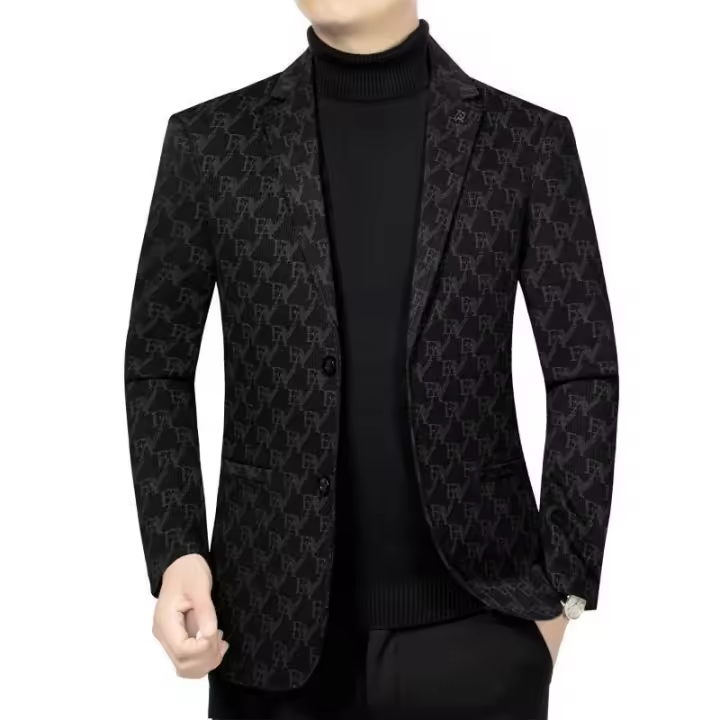 Chaqueta de hombre informal de negocios, ajustada, a la moda, primavera 2025, nuevo traje, tendencia superior versátil - 1
