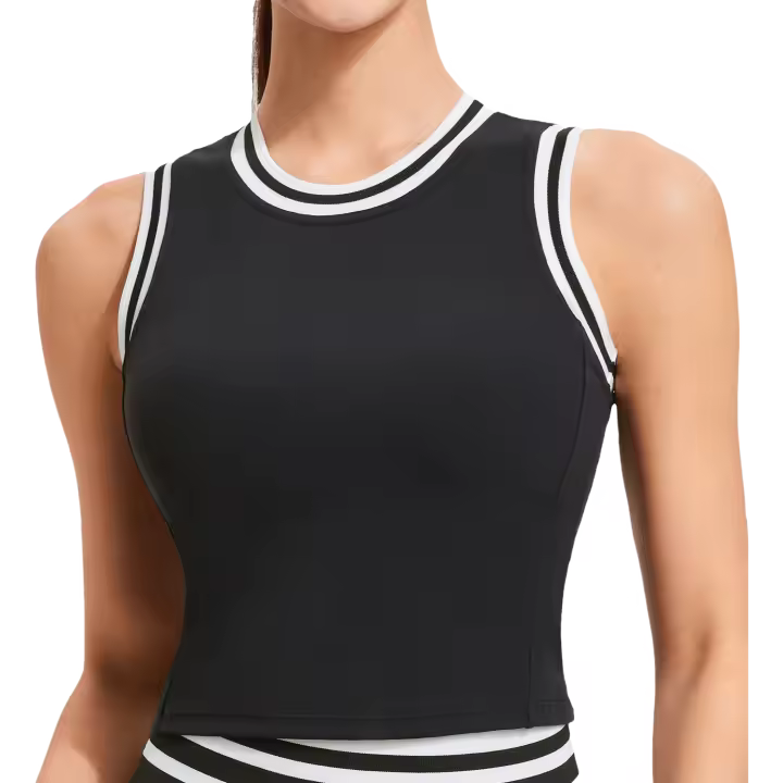Sujetador deportivo de yoga de manga corta de una copa de malla transpirable para mujer - 1