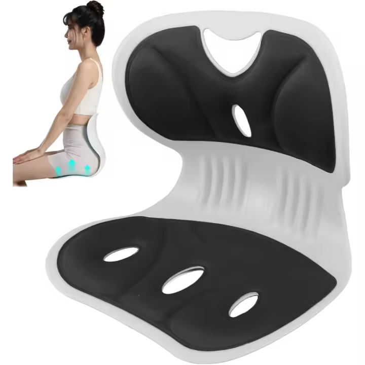 Silla correctora de postura, silla de corrección de postura portátil Silla ergonómica para corregir la postura sentada, corrige la postura y alivia el dolor de espalda y lumbar, cojín de - 1