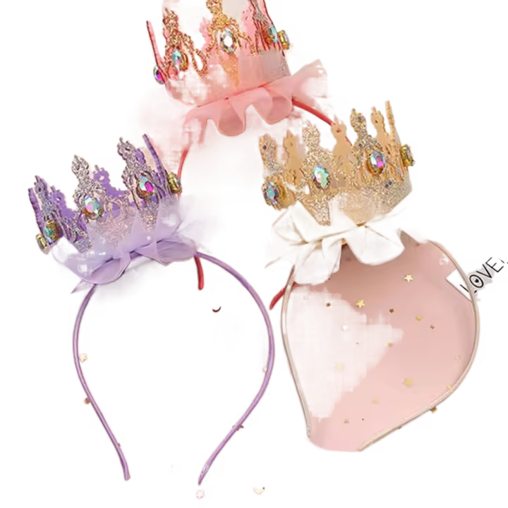 Tocado delicado de hada dulce, accesorio para el cabello de cuero con diamantes de imitación, tocado de corona, banda para el cabello para niña, diadema de estilo coreano - 1