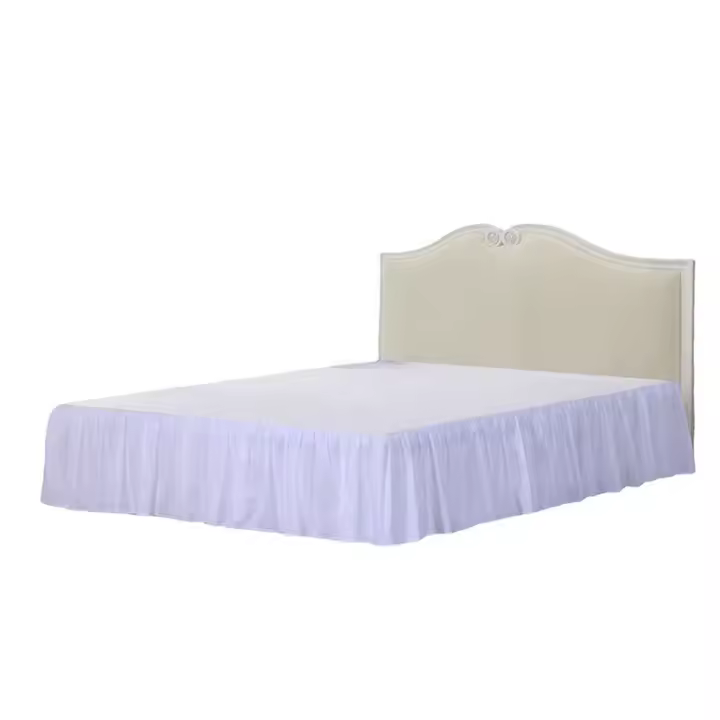 Falda de cama arrugada de algodón cepillado, muy vendida - 1