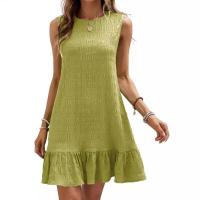Moda de verano corta de Color sólido informal suelta 2024, vestido Midi acampanado para mujer, vestidos Vintage elegantes para mujer - details 1