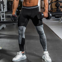 New Compression Running Pants Hombre Sport Leggings For Men Sport Legging Splicing Fabric Craft Fitness Training Pants Men Slim - details 2