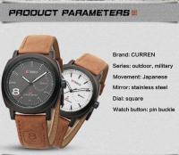 Reloj de Cuarzo CURREN 8139 Correa de Cuero Marrón Retro de Lujo Resistente al Agua Reloj de Negocios para Hombres - details 2