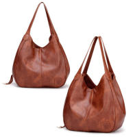 Bolso de mano para mujer de piel sintética suave de alta capacidad, diseño vintage, bolso de hombro con asa superior para mujer - details 14