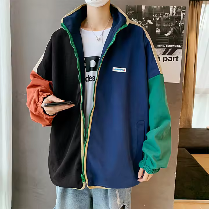 Chaqueta de cuello alto para hombre, chaqueta de moda de otoño - 1