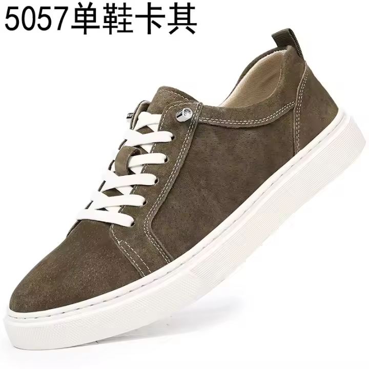 Ligero suave suela blanca zapatos de los hombres de la primavera nuevos zapatos casuales zapatos de la junta de los hombres zapatos de cuero de la plataforma de cuero suave zapatos blancos - 1