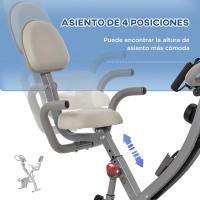 Bicicleta estática plegable regulable en altura, resistencia magnética ajustable, bicicleta de ejercicio con pantalla LCD y asiento con respaldo, sensor de pulso, 105x48x118 cm - details 11